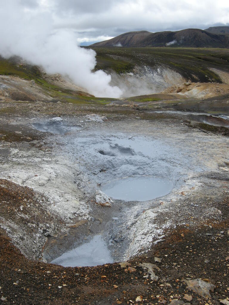 Hrafntinnusker, kochender Schlamm