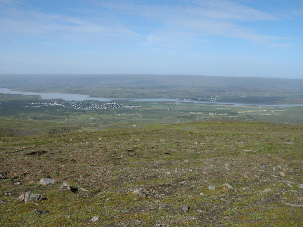Blick von der Fjarðarheiði nach Egilsstaðir
