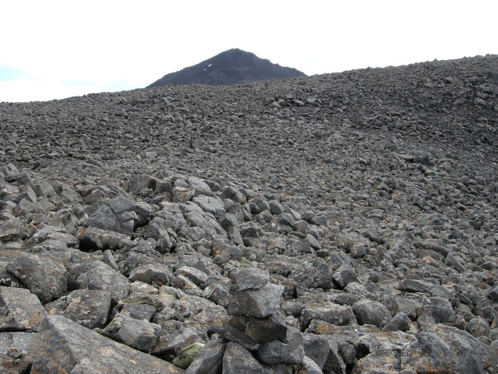 Aufstieg Herðubreið, der Gipfel ist in Sicht