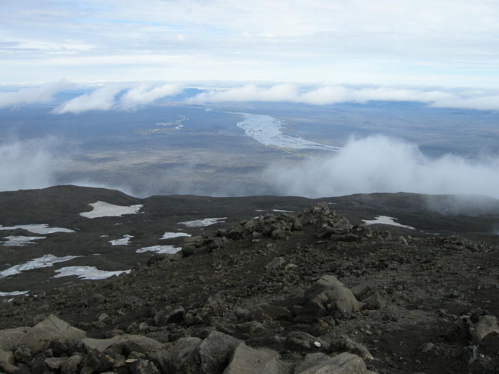 Aufstieg Herðubreið, Blick nach Nordost zur Jökulsá