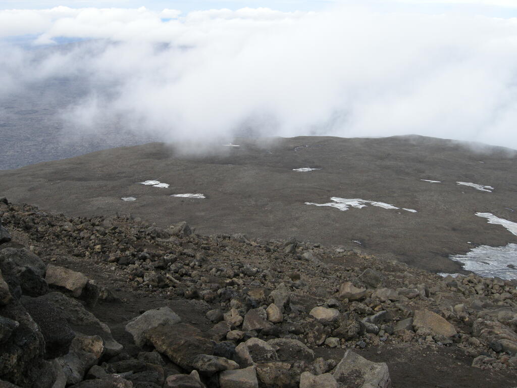 Aufstieg Herðubreið, der Abstiegsweg