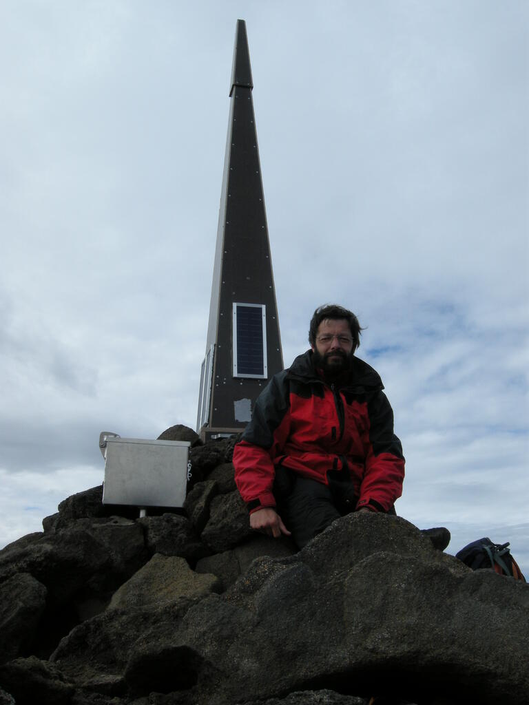 Aufstieg Herðubreið, meine Wenigkeit an der Gipfelpyramide