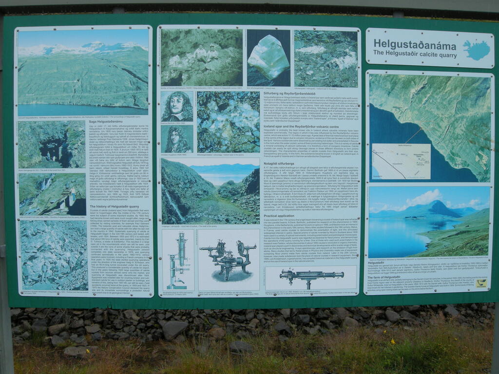 Infotafel an der Calcitgrube Helgustaðanáma