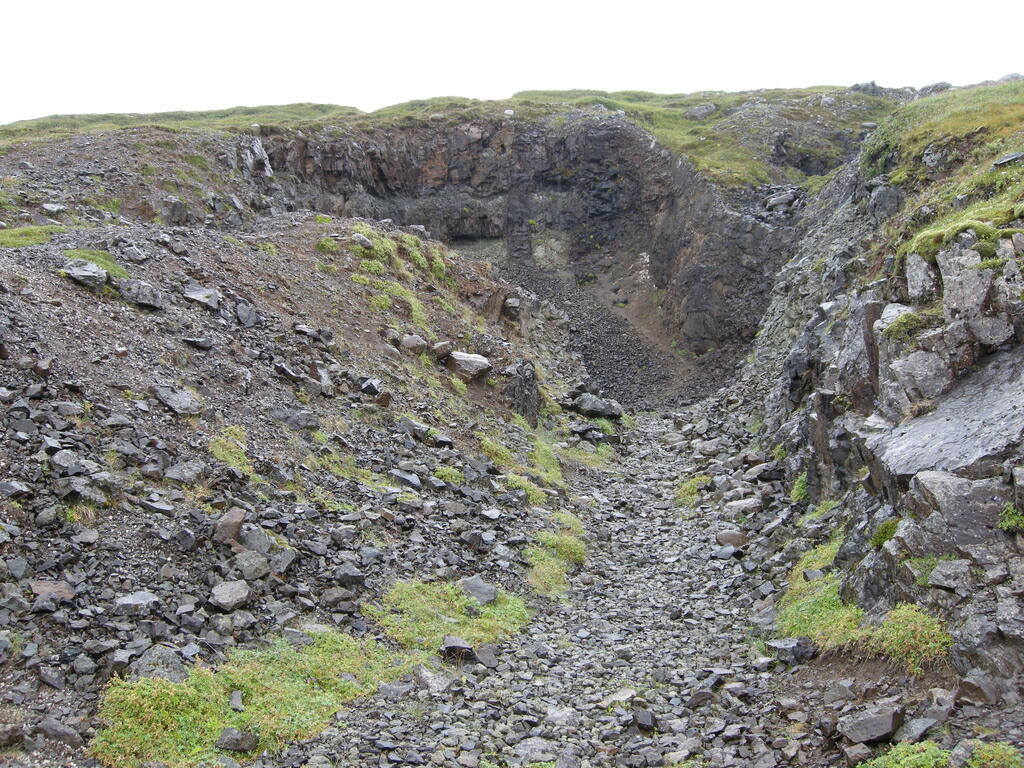 Der obere Teil der Grube