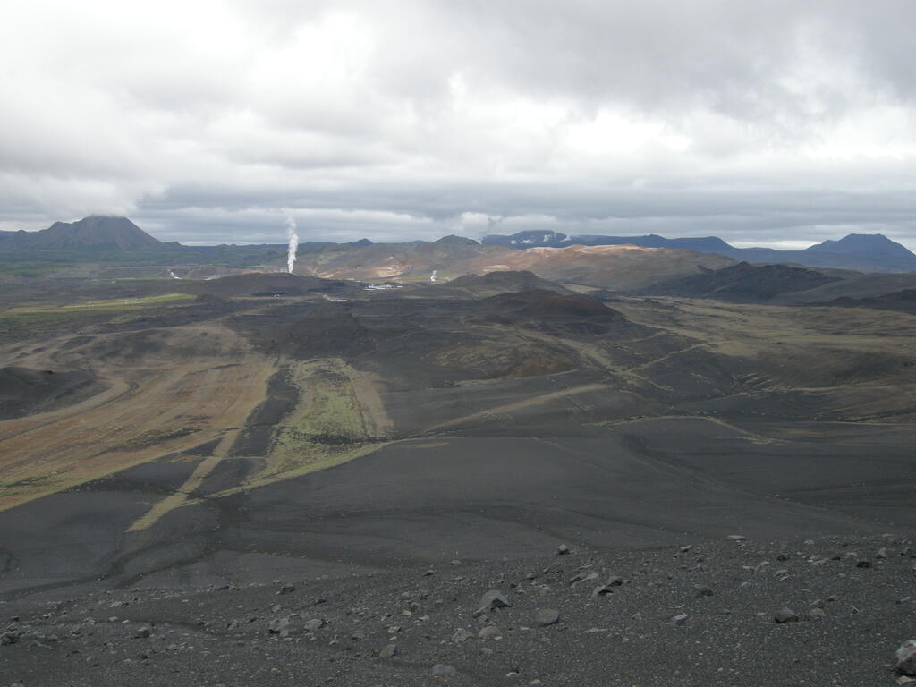 Blick vom Hverfjall zur Krafla