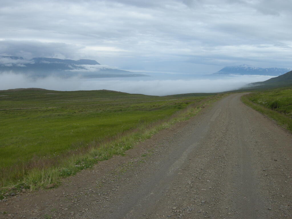 Nebel über dem Eyjafjörður