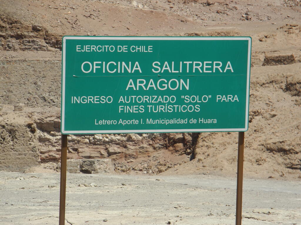 Infotafel Oficina Salitrera Aragon