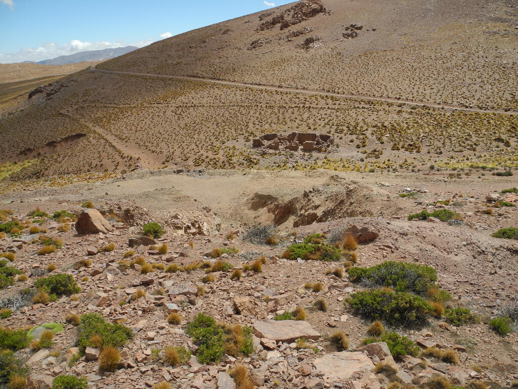 Erste unbekannte Mine, Blick von oben in den Abbau