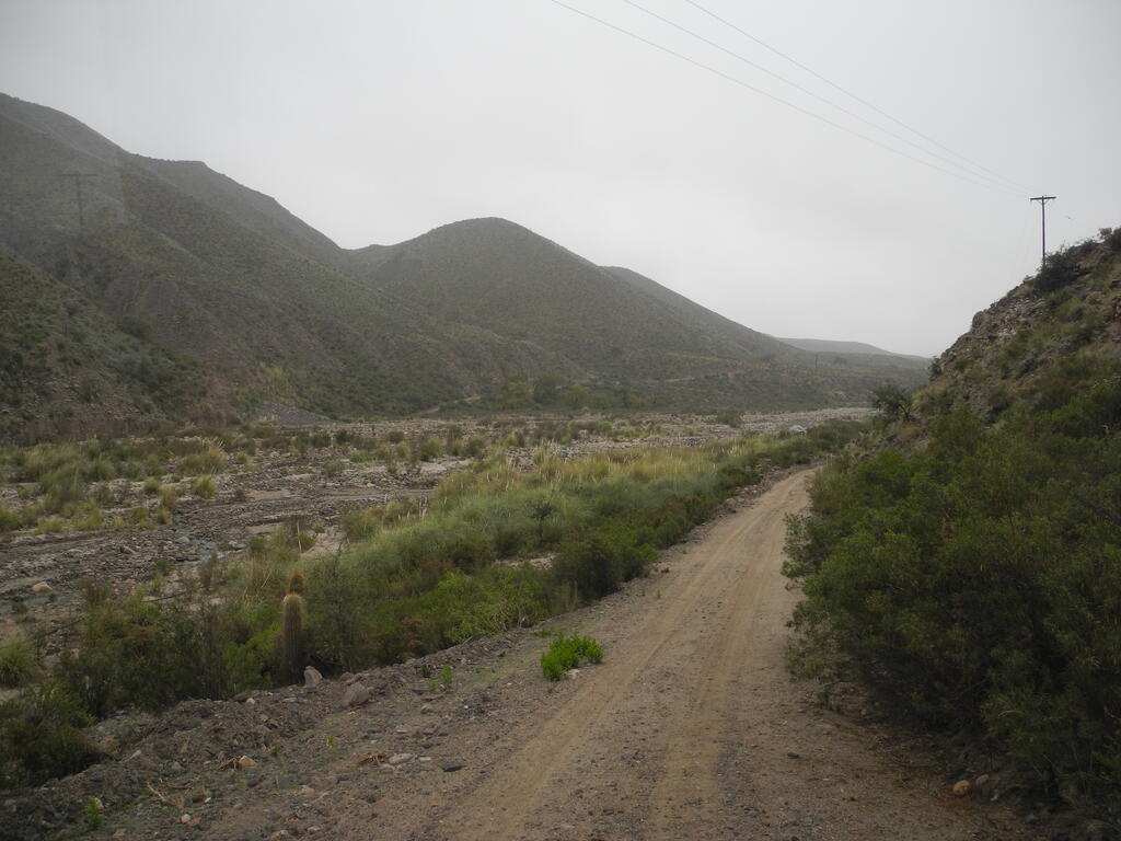Die Straße und das Tal nach Papachacra